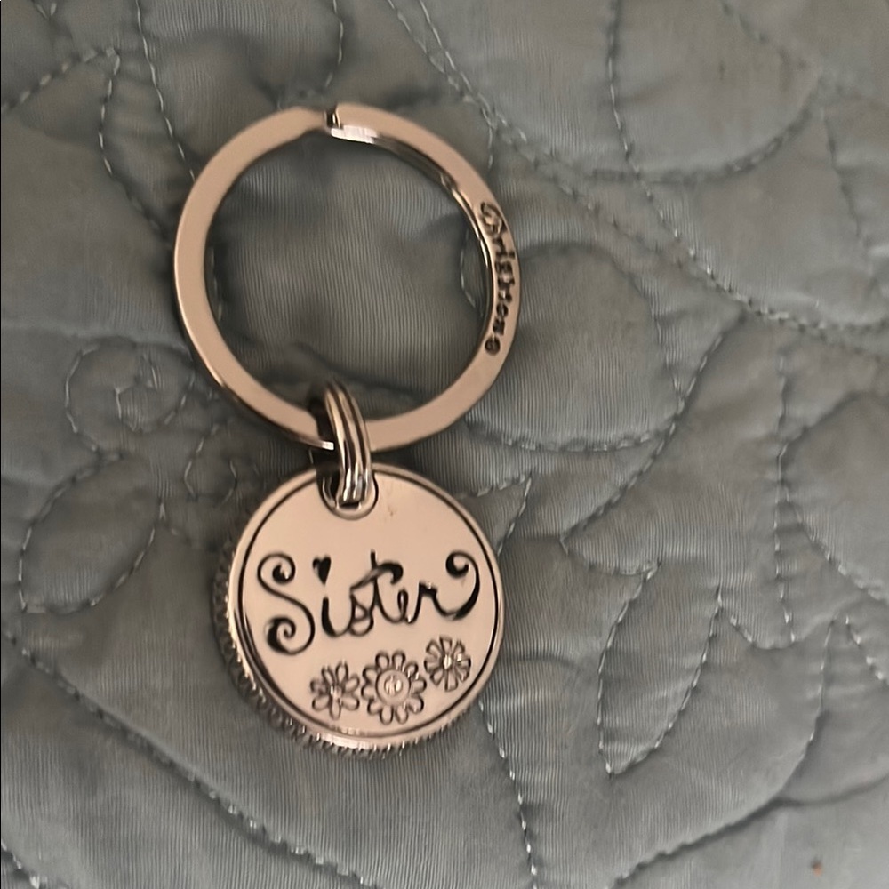 Brighton Silver Key & Card Holder with Engraved Charm